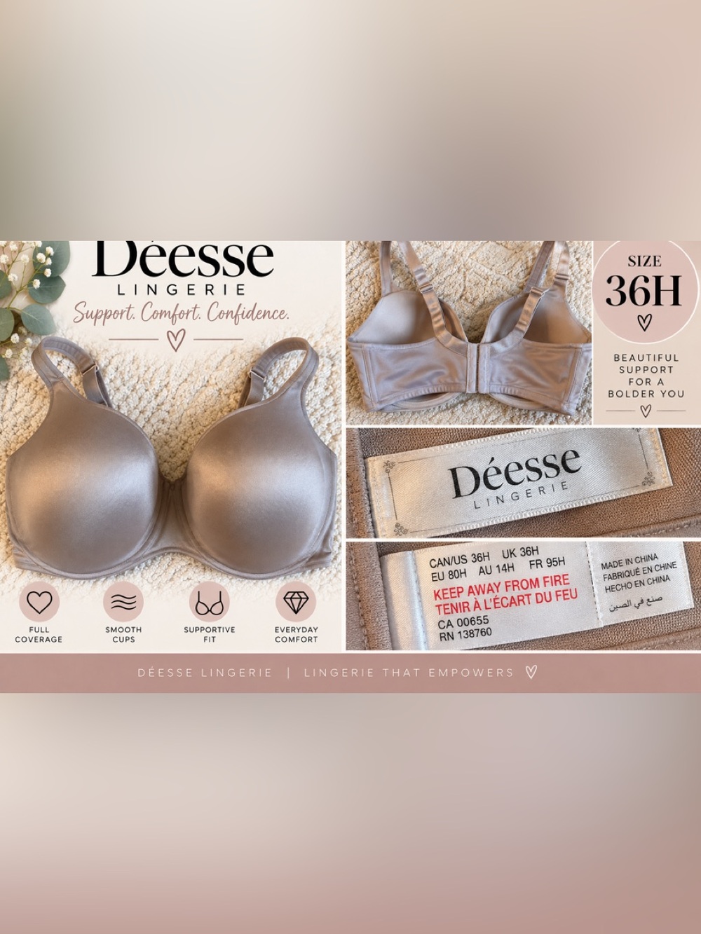 Deesse Lingerie Smooth Everyday Bra in Taupe